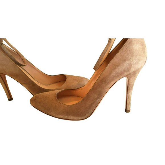 Ralph Lauren Collection Purple Label Taupe Suede Italy Ankle Strap Shoe 9.5 - Picture 4 of 8